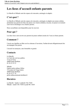 Les lieux d`accueil enfants parents - Ville de Saint