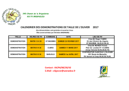 calendrier des demonstrations de taille de l`olivier 2017