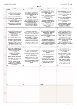Agenda - coll&egrave;ge Jean JAURES