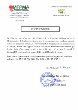 prorogation de la date d`inscription pour suivre