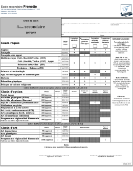 Secondaire 4 - École secondaire Frenette