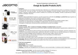 Charg&eacute; de Qualit&eacute; Produits (H/F)