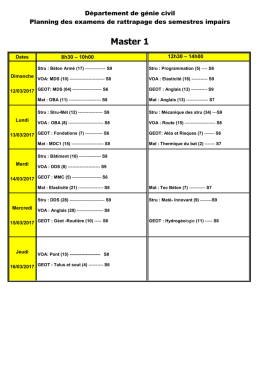 Facult&eacute; des Sciences et des Sciences de l`Ing&eacute;nieur
