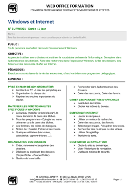 Windows et Internet - WEB OFFICE FORMATION