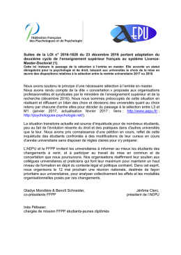 Communiqué 26 février 2017