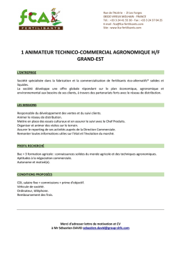 animateur technico-commercial agronomique h/f