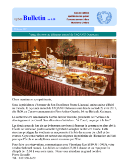 Venez festoyer au déjeuner annuel de l`AQANU Outaouais