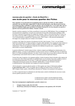 nouveau plan de quartier &laquo; Ecole de Riant-Pr&eacute; &raquo;
