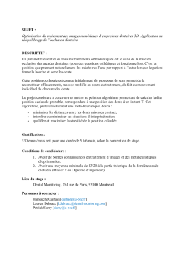 SUJET : Optimisation du traitement des images