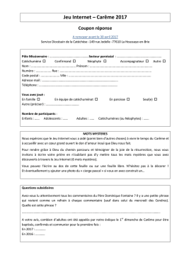 Coupon réponse catéchuménat