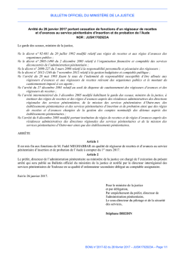 Arrêté du 26 janvier 2017 - textes justice