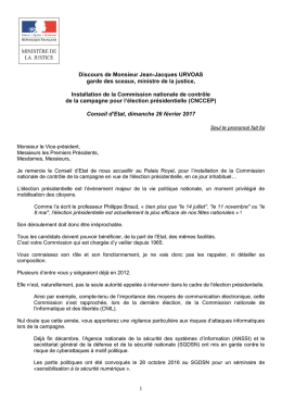 Lire le discours - Ministère de la Justice – Presse