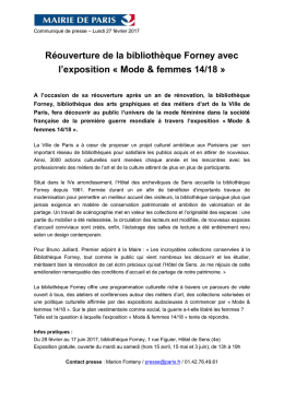 Communiqué de presse A l`occasion de sa