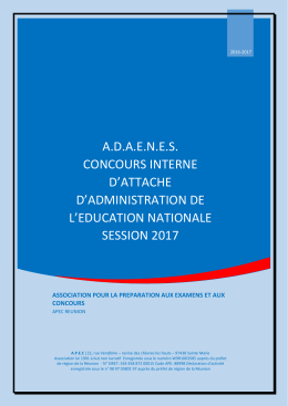 A.D.A.E.N.E.S. Concours INTERNE D`attach&eacute; d`administration de l