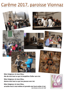 Ev&eacute;nements car&ecirc;me paroisse de Vionnaz 2017