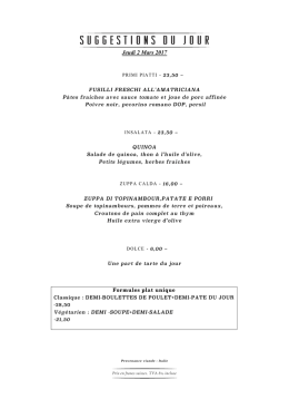 Menu du Jour