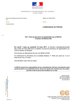 COMMUNIQUE DE PRESSE A33 - Pose de