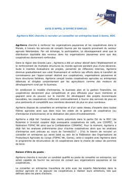 Avis d`appel d`offre Agriterra RDC