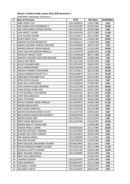 Master 1 Général 2nde session 2015-2016 Semestre 2 - ufhb