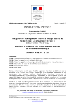 invitation presse - Ministère du Logement