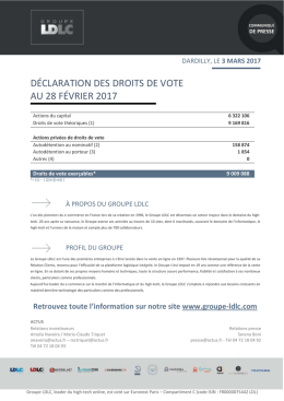 d&eacute;claration des droits de vote au 28 f&eacute;vrier 2017