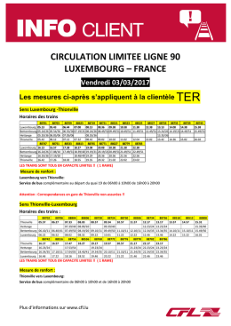 circulation limitee ligne 90 luxembourg – france