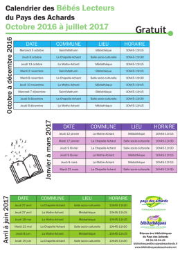 Découvrez tout le programme. - Réseau des Bibliothèques des