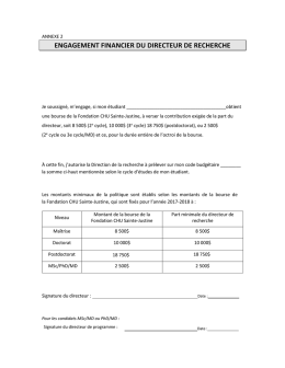 annexe 2 - Centre de recherche du CHU Sainte