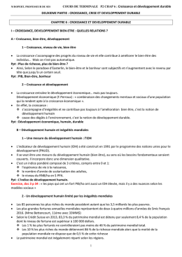 COURS DE TERMINALE P2 CHAP 6 : Croissance