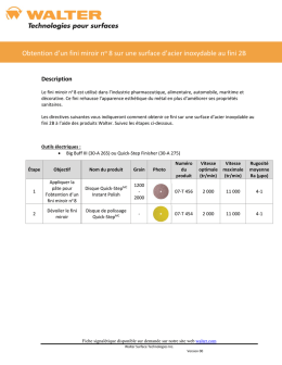 Obtention d`un fini miroir no 8 sur une surface d`acier inoxydable au