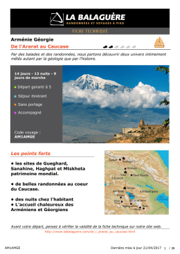 Arm&eacute;nie G&eacute;orgie De l`Ararat au Caucase Les points