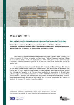 Aux origines des Galeries historiques du Palais de Versailles 14