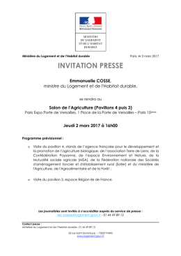 Emmanuelle Cosse se rendra au Salon de l`Agriculture Jeudi 2 mars