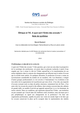 Télécharger la note de synthèse - Mission de recherche Droit et