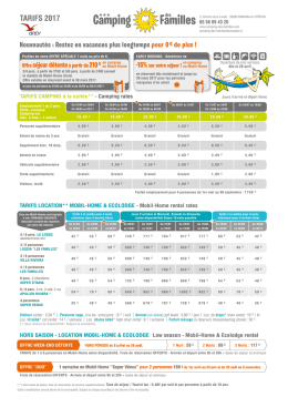 tarifs 2017 - Camping des Familles