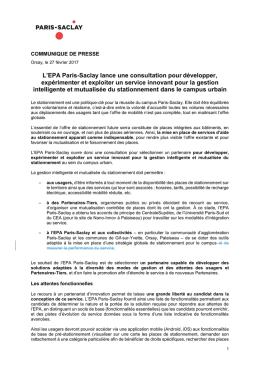 L`EPA Paris-Saclay lance une consultation pour