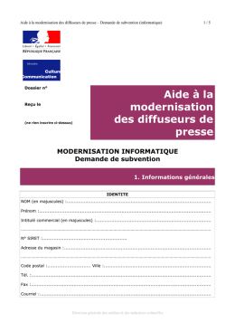 Plaquette aide aux diffuseurs