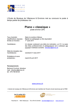annonce piano 2017 - ECOLE DE MUSIQUE RECONNUE PAR LA