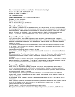Titre : Conducteur de machines à métallisation