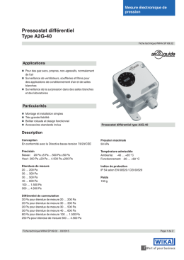 Pressostat différentiel Type A2G-40