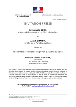 L`invitation presse - Ministère du Logement