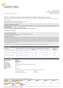 10.60% p.a. Multi Barrier Reverse Convertible sur OC Oerlikon