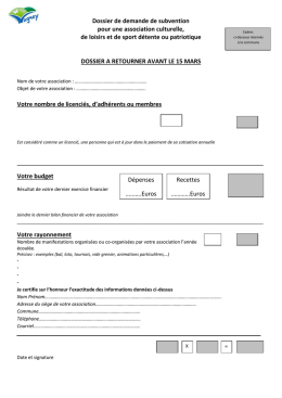 Dossier de demande de subvention pour une association culturelle