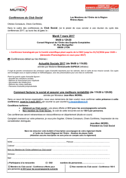 Téléchargez le bulletin d`inscription - Ordre des Experts