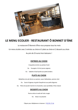 Le Menu du Mois de L`écolier Sage et Moins Sage