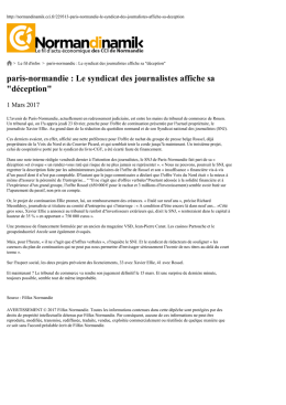 paris-normandie : Le syndicat des journalistes