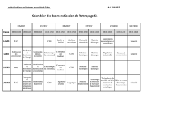 Calendrier des Examens Session de Rattrapage S1