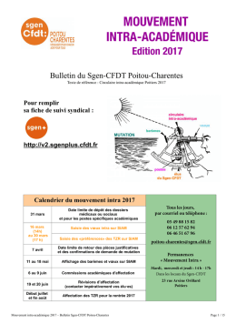 mouvement intra-acad&eacute;mique - Sgen-CFDT Poitou