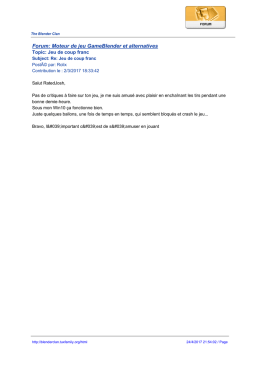 Forum: Moteur de jeu GameBlender et alternatives