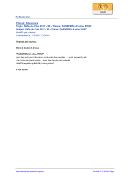 Forum: Concours - The Blender Clan